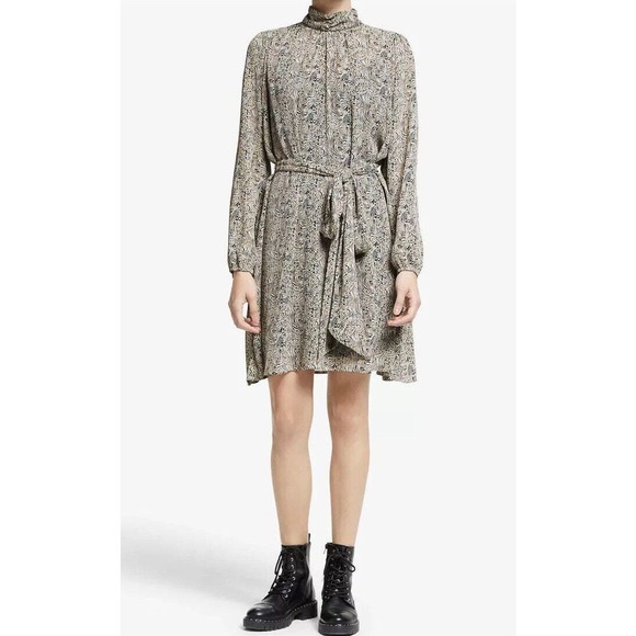 AWARE by Vero Moda Josephine Printed Mock Neck Dress Small - Picture 11 of 12